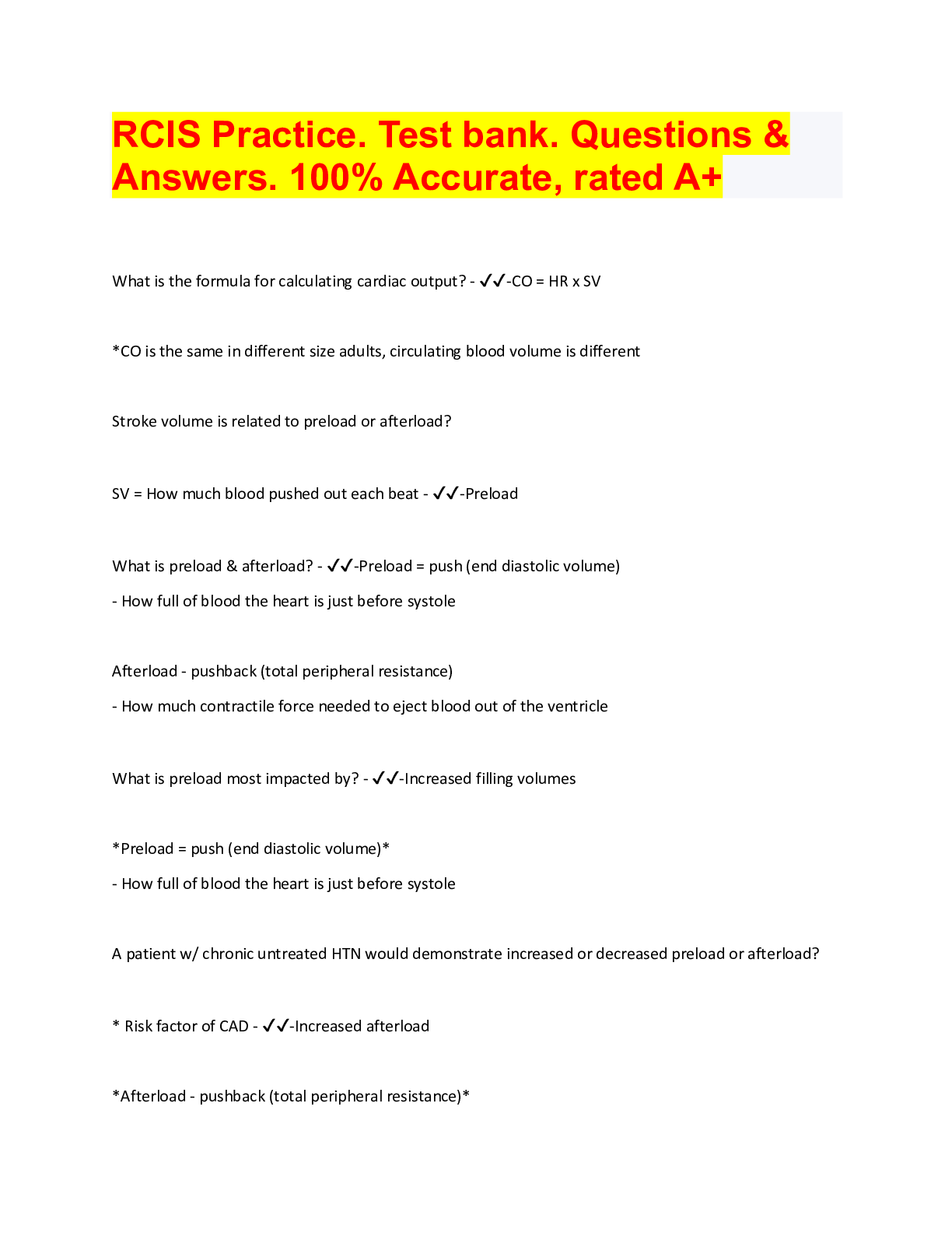 Preview image for RCIS Practice. Test bank. Questions &  Answers. 100% Accurate, rated A+